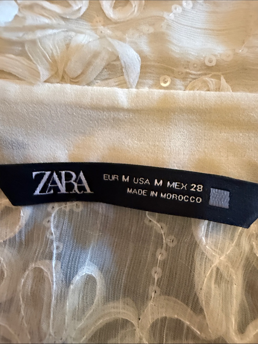 Zara White Button Down Shirt - Embroidered Detail